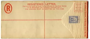 Grenada KGVI 1951 6c postal stationery registered env. size H2 H&G C.11a unused - Picture 1 of 2