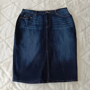 Lee Platinum Label dunkelblau Denim Frontschlitz Jeansrock Gr. 12 Medium - Bild 1 von 14