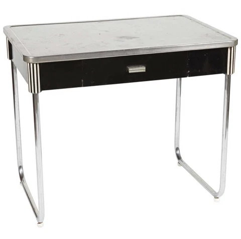 Raymond Patten Art Deco Machine Age Industrial Streamline Chrome Desk Table Vtg Cover