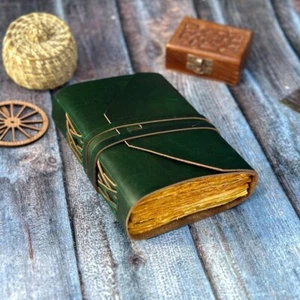 Leather Bound Journal Handmade Vintage Paper Diary Sketchbook Recipe Notebook - Picture 1 of 5