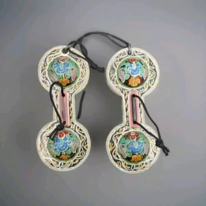 Moroccan Pair Morocco Gnawa Iron Castanets Qaraqueb Qraqeb Castanettes Handmade - Picture 1 of 6