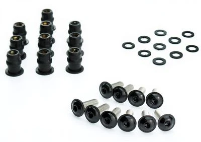 Motorrad Windschild M5x16mm Schrauben schwarz M5 Gummimuttern Neopren Set 5mm - Bild 1 von 4