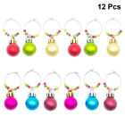 12pcs Christmas Glass Marker Ring Cup Identifier (Mixed Colors)