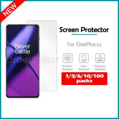 1-100 Lot LCD Ultra Clear HD Screen Protector for Android Phone OnePlus 11 - Image 1 of 4