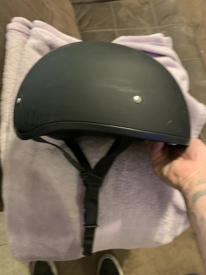 Daytona Helmets Skull Cap W/O Visor- Dull Black Motorcycle DOT Helmet - Image 1 of 1