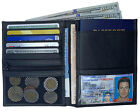 Porte-porte-portefeuille en cuir véritable blocage RFID