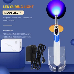 Lámpara de luz de curado dental estilo pájaro carpintero inalámbrica metal LED 1S cura 3 modos azul - Imagen 1 de 7