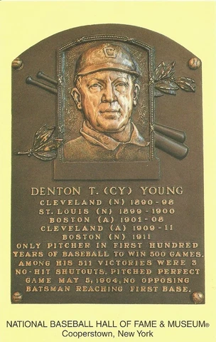 Postcard Cy Young Hall of Fame Cooperstown St Louis Boston Cleveland MINT Cover