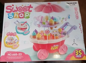 Sweet Shop Luxus Süßigkeitenwagen 35-teiliges Spielset musikalische Lichter Mädchen neu - Bild 1 von 5