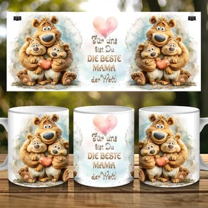 Tasse „Beste Mama der Welt“ – Geschenk mit Bärenfamilie & Herz - Bild 1 von 6