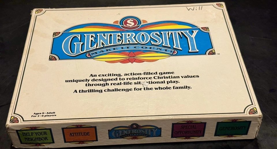 1985 Vintage "Generosity Make It Count!" Christian Values Board Game Complete - Image 1 of 4