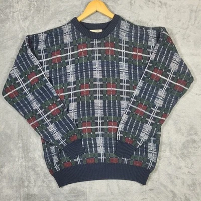 Vintage St Johns Bay Sweater Mens Large Tall Geometric Grandpa Colorblock Cosby - Image 1 of 4