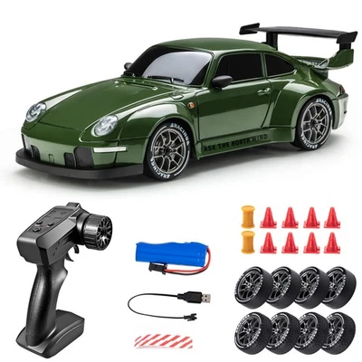1:24 RC Drift Car 2 Speed Modes Ferngesteuertes Auto LED Beleuchtung Geschenk - Bild 1 von 4