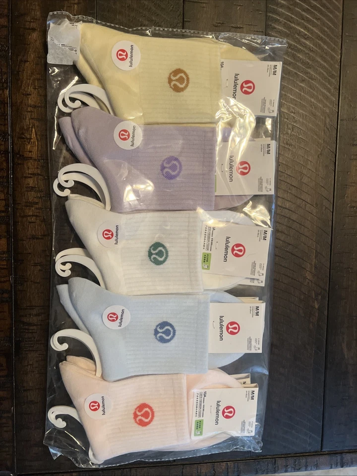 Calcetines Lululemon 5 pares calcetines tobilleros para mujer 3/4 Crew edición limitada talla 7-13 Foto 1 de 1