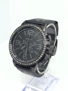 TW Steel Canteen Men's Black Leather 10ATM 50mm Crystal Accent Watch TW913 - Picture 1 of 9