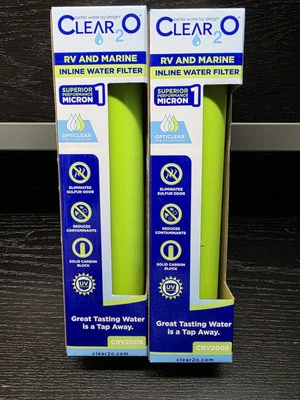 Clear2O 1 Micron Opticlear RV And Marine Replacement Inline Water Filter Pack 2 - Image 1 of 3