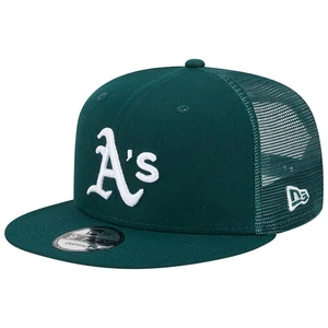 Men's New Era Green Athletics Team Color Trucker 9FIFTY Snapback Hat - Picture 1 of 6