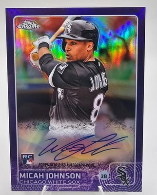 Topps Chrome Micah Johnson Purple Refractor RC 2015 automático/250 Chicago White Sox Foto 1 de 2