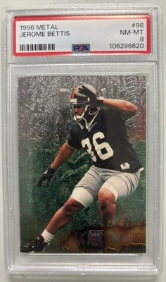 1996 Fleer Metal Jerome Bettis #96 PSA 8 PITTSBURGH STEELERS HOF RB - LOW POP - Image 1 of 2