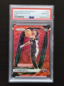 Panini Prizm Monopoly #75 Stephon Castle 2024 radiocontrol rojo rubí onda PSA 10 gemas como nuevo - Imagen 1 de 2
