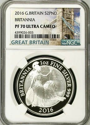 2016 GREAT BRITAIN PROOF SILVER BRITANNIA NGC PF 70 ULTRA CAMEO - Image 1 of 3