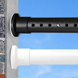 50-410cm Shower Curtain Rail Pole Heavy Duty Extendable Tension Rod No Drilling - Picture 1 of 19