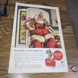 Anuncio publicitario impreso vintage de Coca-Cola - 1947 hospitalidad en tu refrigerador - Imagen 1 de 2
