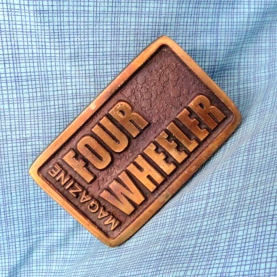 Four Wheeler Magazine Promo Belt Buckle Rare # Vtg Age Of Bronze La Mesa .SHY924 - Image 1 of 4