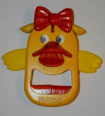 Juguete para bebé vintage, amarillo y naranja playskool "moveable chick", 6,00", usado Foto 1 de 3