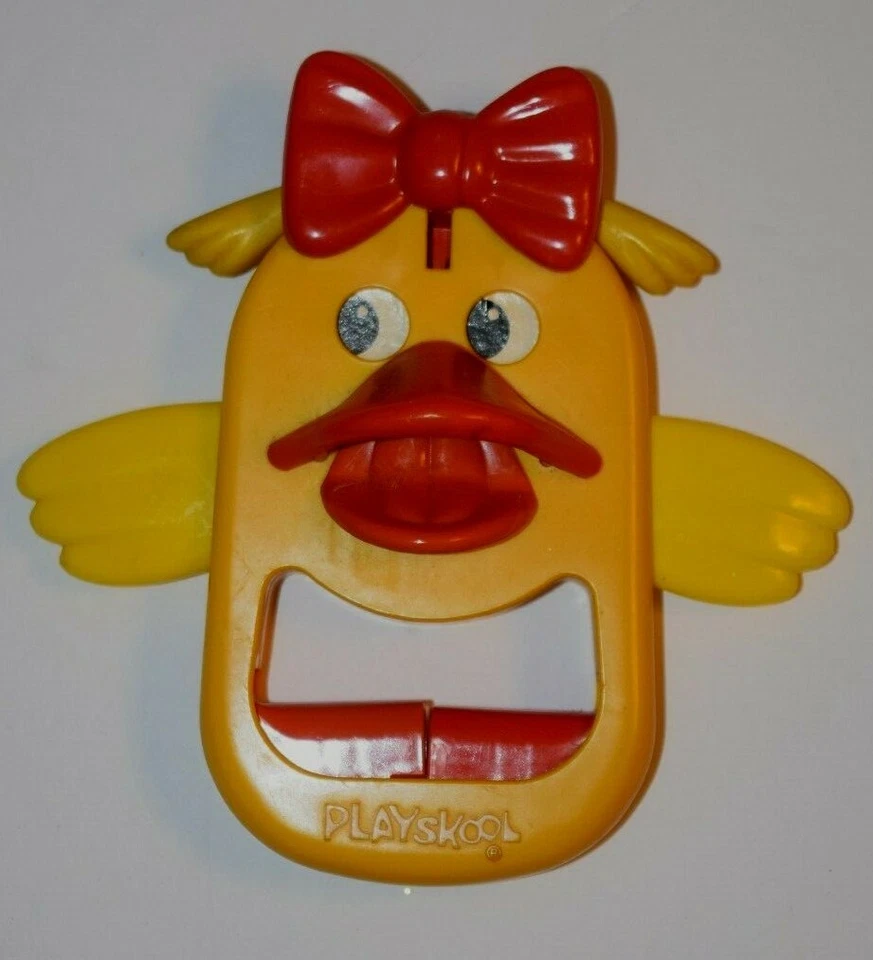Juguete para bebé vintage, amarillo y naranja playskool "moveable chick", 6,00", usado Foto 1 de 3