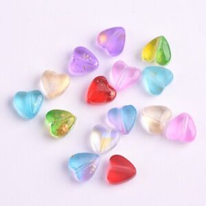 20pcs Small Heart 8mm Colorful Lampwork Crystal Glass Loose Crafts Beads Lot
