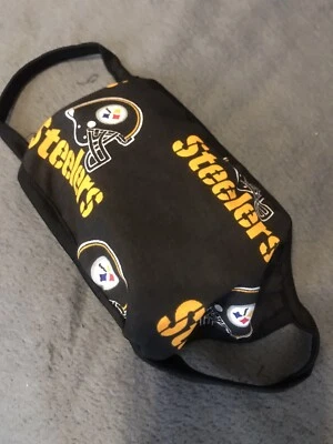 Pittsburgh Steelers Face Mask   100 cotton New In Plastic! Washable Reusable!! - Image 1 of 2
