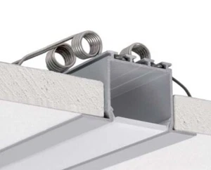 1m ceiling LED aluminium extrusion C2 anodized silver, with diffuser - Picture 1 of 6