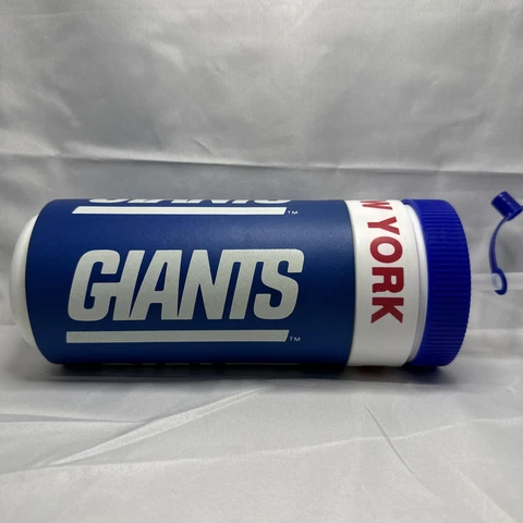 1990’s Vintage Vtg New York Giants Water Bottle With Foam Sleeve & Straw Cover