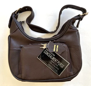 NEW Roma Leathers Brown Concealment Purse Shoulder Bag with Keys - Picture 1 of 6