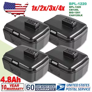 1～4PCS 12V 4.8Ah Battery for Ryobi 12 Volt CB120L HJP003 BID-1201 CS-1201 4.8Ah - Picture 1 of 11