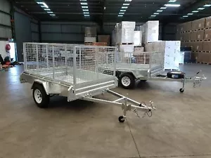 8x5 GALVANISED TRAILER 3FT CAGE NEW WHEELS AND TYRES - JOCKEY WHEEL tipper - Picture 1 of 4