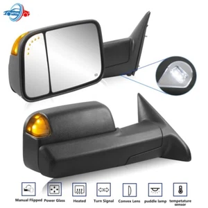 For 2009-2018 Dodge Ram 1500 2500 Tow Mirrors Power Heated w/Temperature Sensor - Foto 1 di 13