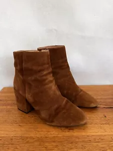 /🍃 WITTNER BROWN SUEDE LEATHER ANKLE BOOTS CHELSEA 37 6 - Picture 1 of 6