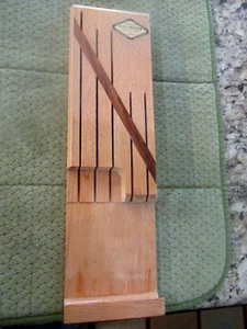SOLINGEN GERMANY KNIFE RACK HOLDER WOOD BLOCK HOLDS FIVE KNIVES KITCHEN TOOL - Picture 1 of 5