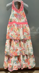 MONSOON Girl’s Halter-neck Maxi Dress With Sequins - 10 Years - Floral - LOVELY - Picture 1 of 12