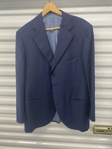 Cesare Attolini Check Navy Suit Cashmere Wool Men’s Suit - Picture 1 of 16