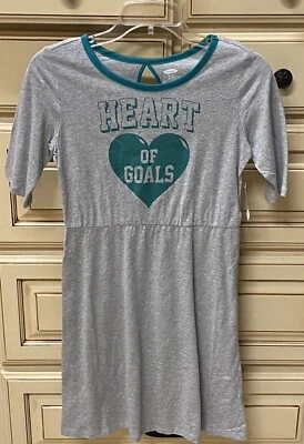 Antiguo Vestido Jersey Azul Marino Niñas Calce y Acampanado Manga 1/2 Gris Con Logo Talla XL/14 NUEVO CON ETIQUETAS Foto 1 de 3