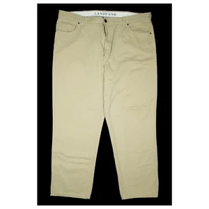 Lands' End Men Jeans Pants Straight Regular Size 58 XXXL W42 L30 Beige Oversize - Picture 1 of 5