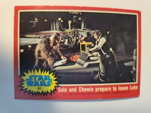 1977 Topps Star Wars Series 2 red Card #91 Solo Chewie leave Luke..... - Picture 1 of 2