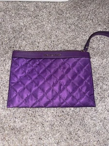 Michael Kors KIERAN XL Quilted Clutch Bag Purple NWOT - Picture 1 of 5