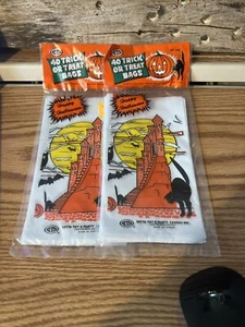 1986 Vintage Betta Halloween Candy Plastic Trick Or Treat Bags Pumpkin Cat Ghost - Picture 1 of 9