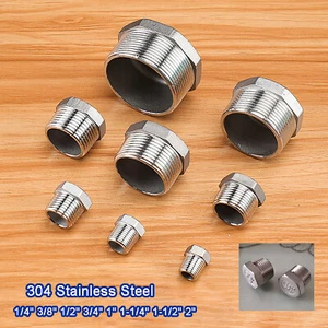 Stainless Steel Pipe Fittings BSP Thread Male Hexagon Head Plug Tube End Stop - Picture 1 of 6