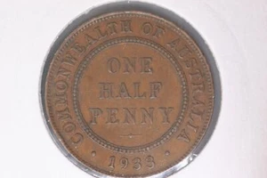 1933 - Australia - Halfpenny - KGV - gVF - Picture 1 of 2