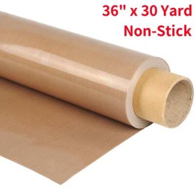 36" x 30 Yard Non-Stick PTFE Fabric Sheet Roll Heat Resistant Fabric - 5 Mil - Image 1 of 4
